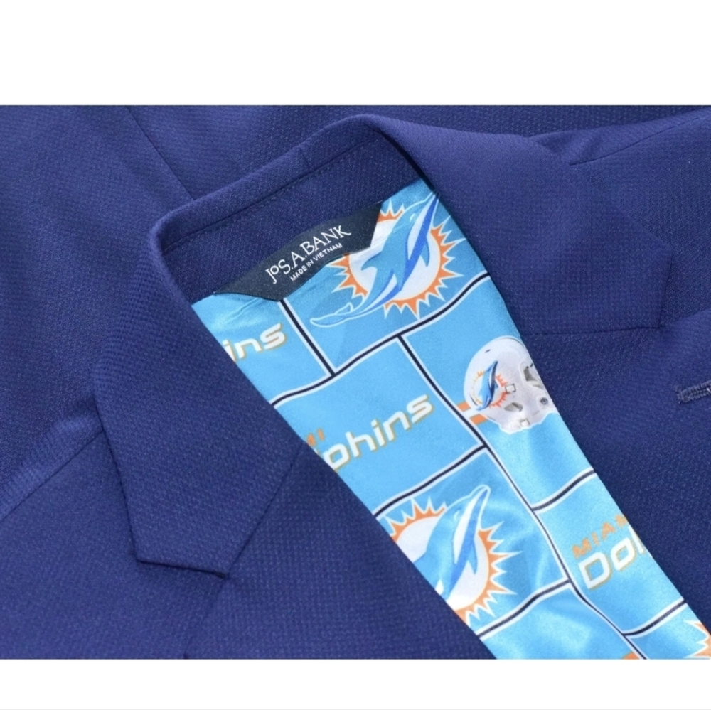 New NFL Miami Dolphins Jos. A. Bank Mens Sport Coat Blazer Jacket Sz 38-R